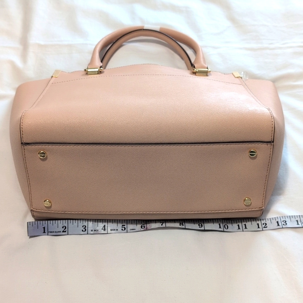 Calvin Klein Raelynn Light Pink  Medium Saffiano Satchel Bag Style: H9AD19DVdt5 - Picture 3 of 13